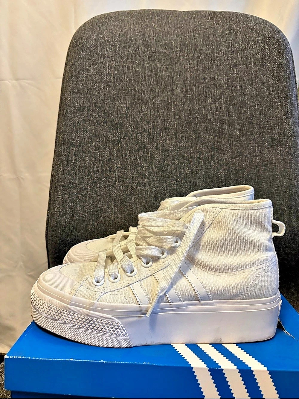 Adidas Nizza Platform Mid Sneakers US 6.5 White